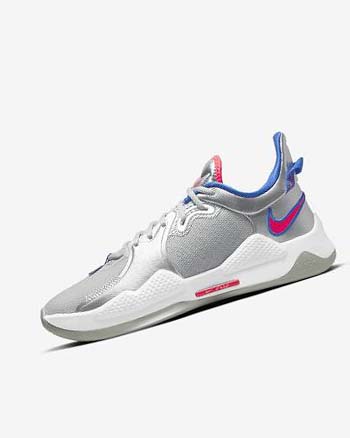 Nike PG 5 Metal Plateados Azul Rey Rojos | MX 5527
